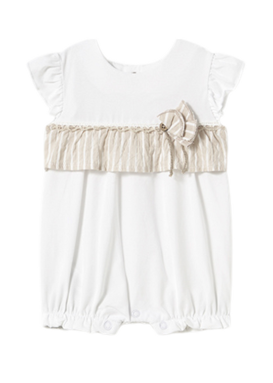 Salopeta Scurta Alb cu Bej 1748 Mayoral