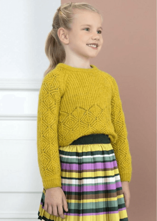 Yellow Sweater for Girls with Lurex 5855 Abel &amp; Lula
