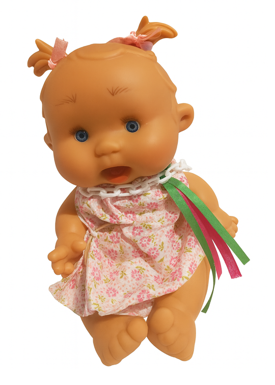 Papusa Parfumata Roz cu Imprimeu Floricele - 26 cm - 0439 - Nines