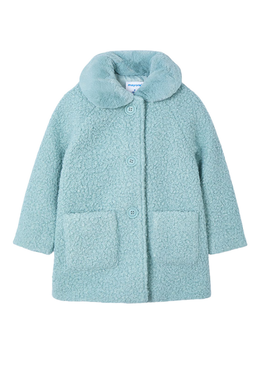Green Coat in Loop Fabric with Fur Collar 4487 col 88 Mayoral