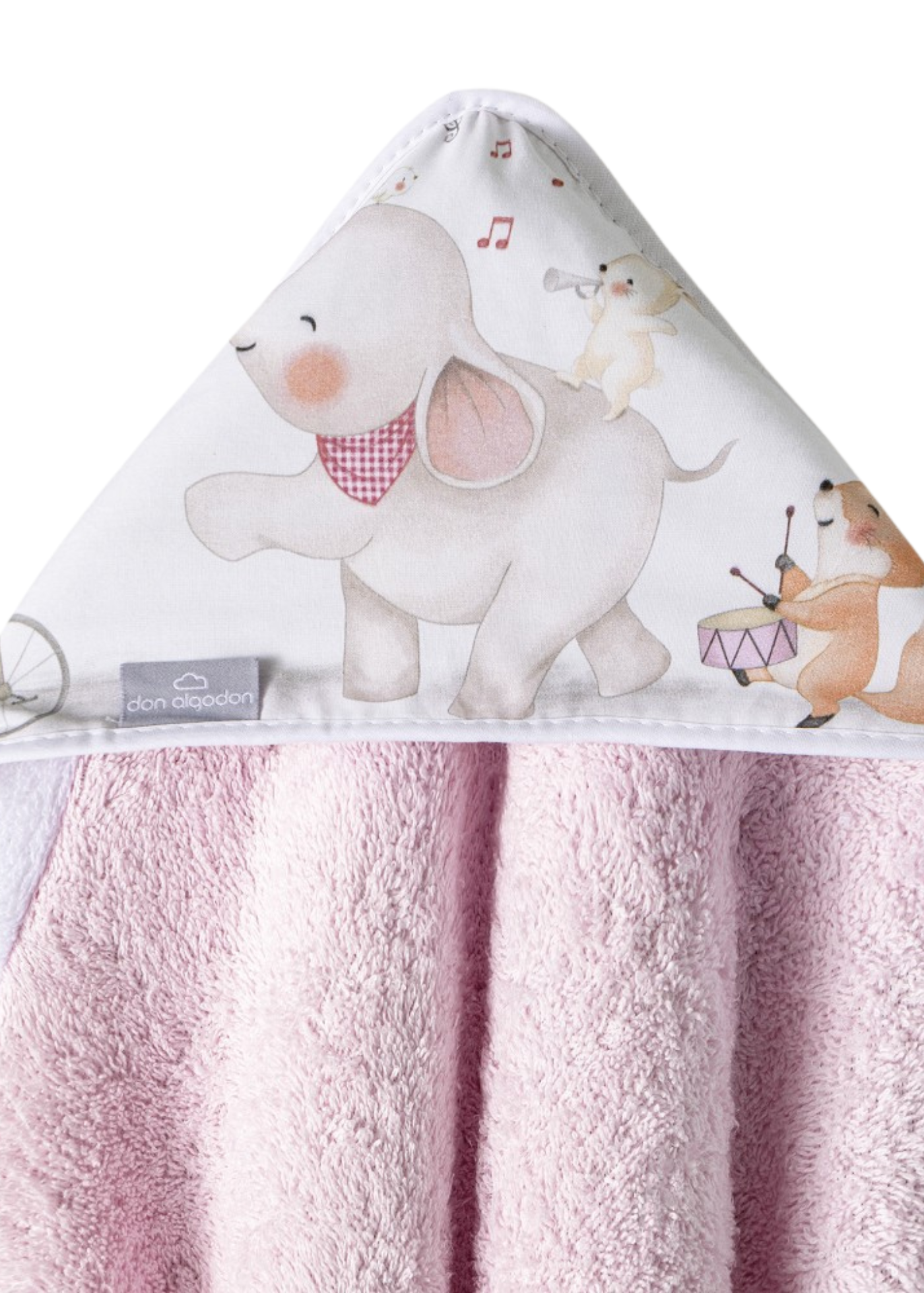 Prosop cu Capison 100x100 cm Roz cu Elefantel D1219-02 InterBaby