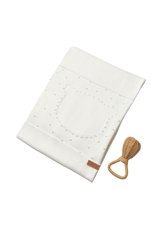 Patura Tricotata Crem Bumbac Organic 85 x 85 cm CSY8131 Baby Cosy