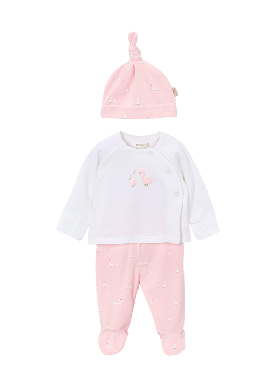 Set 3 Piese Roz cu Imprimeu Gasca 1506 Mayoral