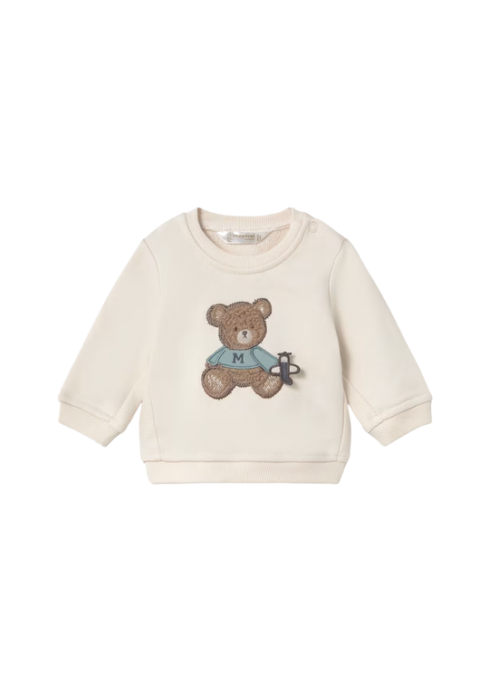Bluza Sport Crem cu Ursulet Brodat pentru Baieti 2410 – Mayoral