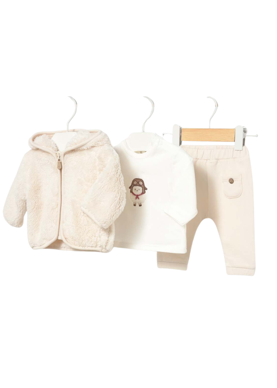 Trening 3 Piese Crem cu Hanorac din Plus 2670 – Mayoral