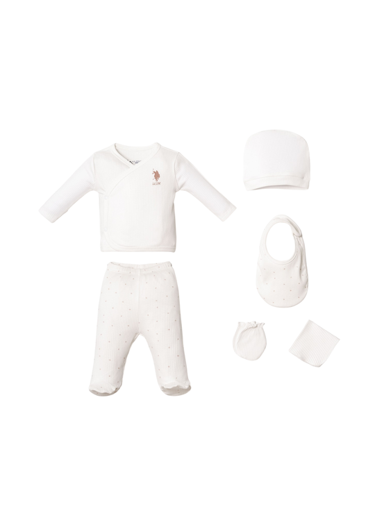 5-Piece Newborn Set Ivory USB2951 V1 Us Polo Assn