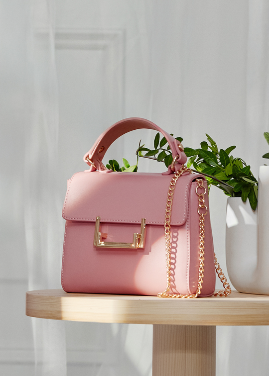 Geanta Roz cu Lant Auriu 5479 Abel & Lula