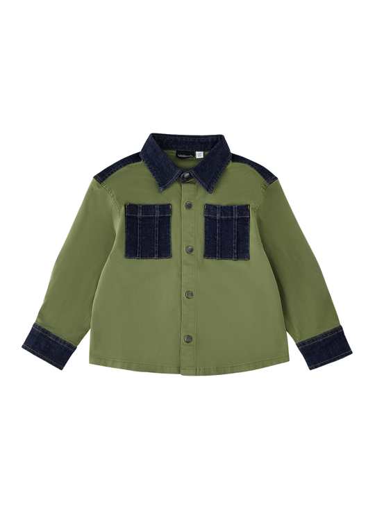 Camasa Verde cu Guler si Buzunare Denim pentru Baieti 0.H121/00 – Sarabanda
