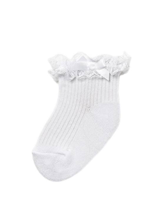 Sosete Scurte cu Dantela Albe 9868 Mayoral