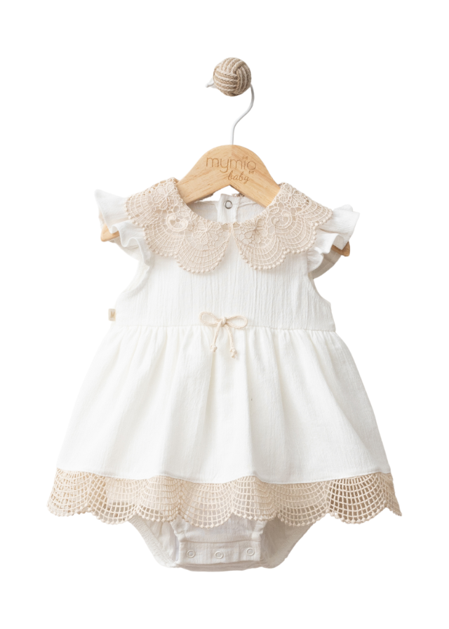 Body Ivory Fara Maneci cu Dantela Crosetata Bej 4260 MyMio