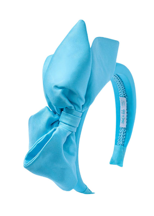 Turquoise Headband with Large Taffeta Bow 5452 Abel &amp; Lula