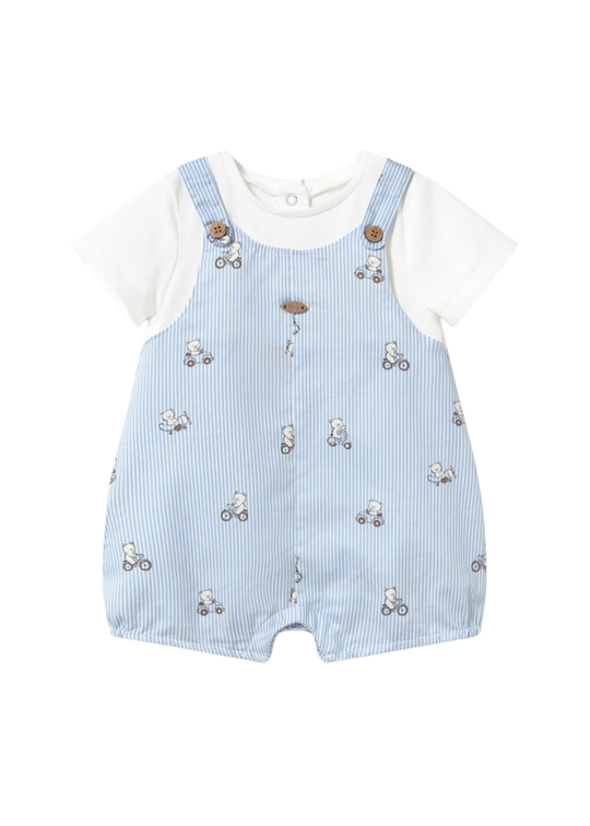 Mayoral 1613 Blue Short Bear Romper