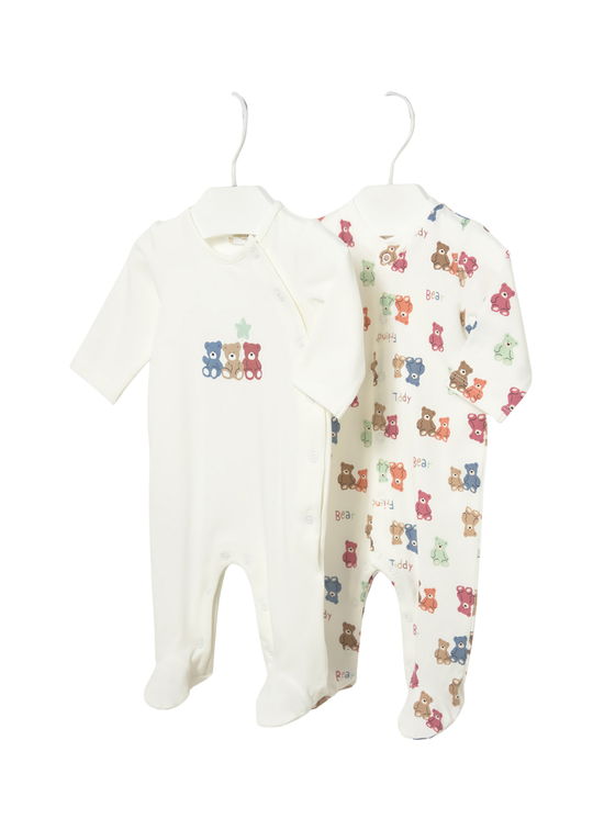 Set 2 Salopete Lungi Crem cu Ursi Multicolori 1720 Mayoral