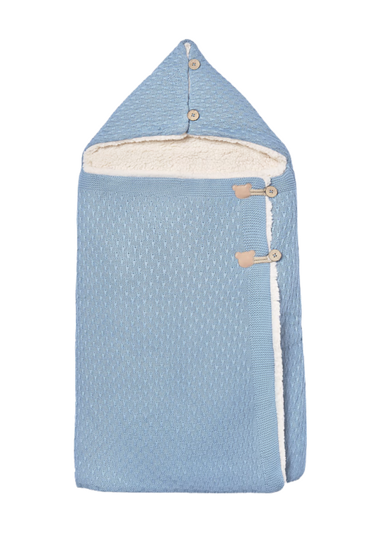 Portbebe Tricotat Albastru cu Blana 9999 Mayoral