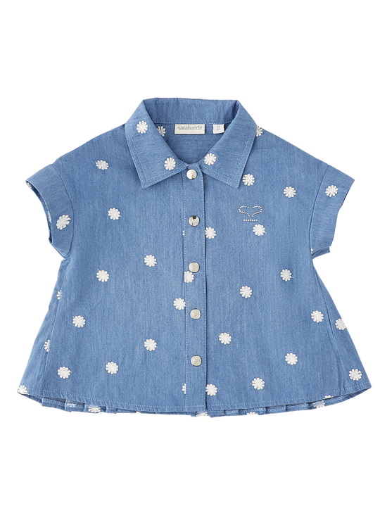 Camasa Denim Maneca Scurta cu Flori 0.G331/00 Sarabanda