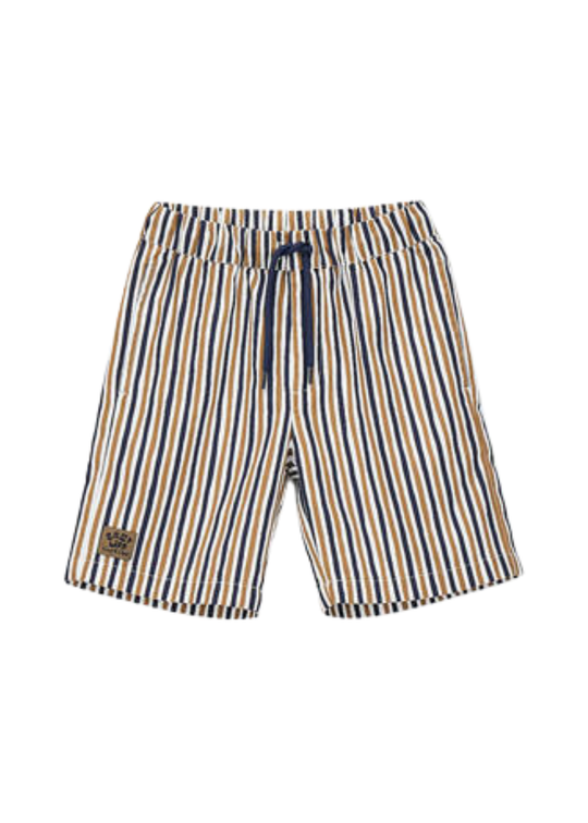 White Shorts with Navy and Beige Stripes 4.G427/00 iDO