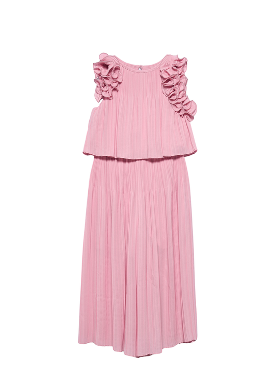 Set 2 Piese Top si Pantaloni Lungi Plisati Roz 5285 Abel & Lula