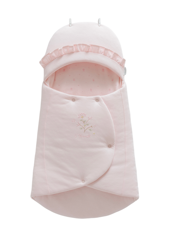 Portbebe Roz cu Broderie Flori ANK1827 Mell Sweet Baby