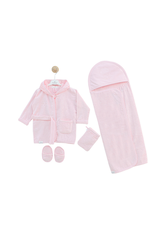 Set cu Halat de Baie 5 Piese Roz 12806 Leo King