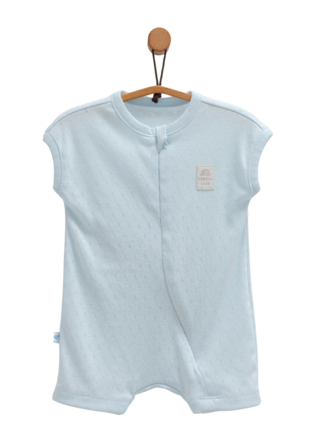 Salopeta Scurta Bleu Bumbac Perforat cu Fermoar Move Boy TE1709 Mell Sweet Baby