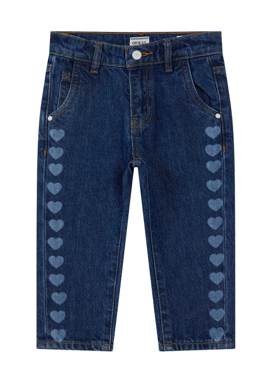 Pantaloni Lungi Denim Mom Fit cu Inimi K6RA00 D45E0 RKBU Guess