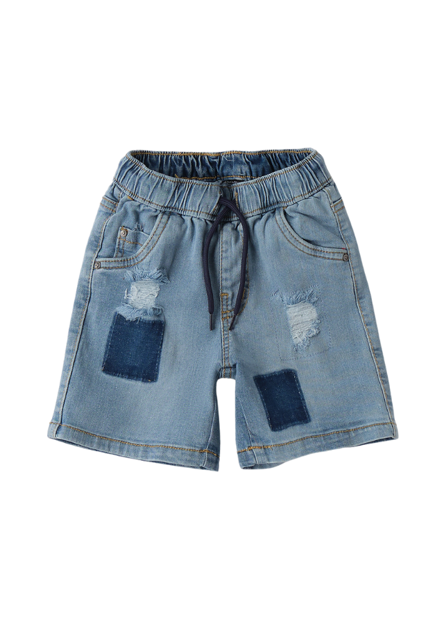 Pantaloni Denim Scurti Albastru Deschis cu Petice 0.B153/00 Sarabanda