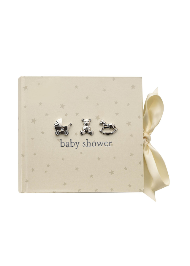 Album Foto Crem cu Accesorii Argintate Baby Shower CG1056 Bambino by Juliana