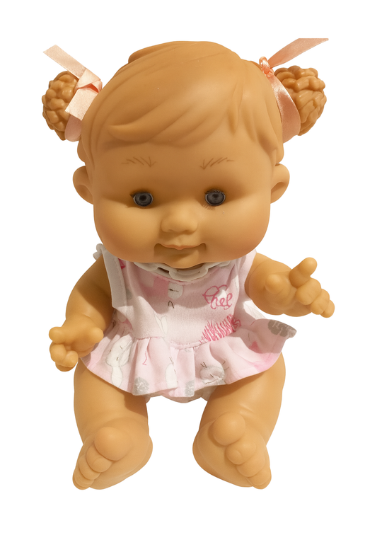 Papusa Parfumata cu Pantaloni Scurti Albi si Bluzita Roz - 26 cm - 0439 - Nines