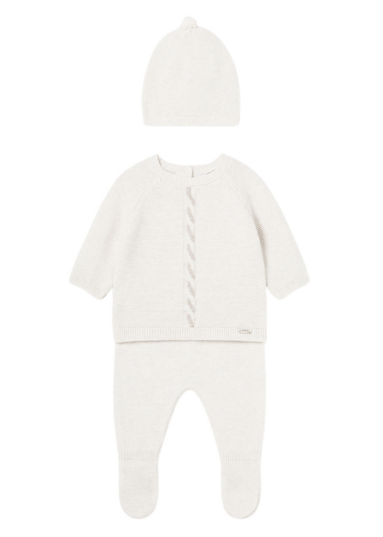 Set of 3 Beige Knitwear, Blouse, Pants and Fes 2511 col 72 Mayoral