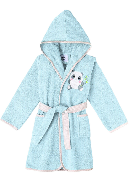 Blue Teddy Bear Bathrobe 2-4 years 00515C-T2-4-01 Don Algodon