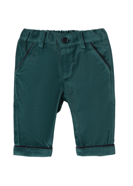 Pantaloni Lungi din Velur Verde 3A621.00 Minibanda