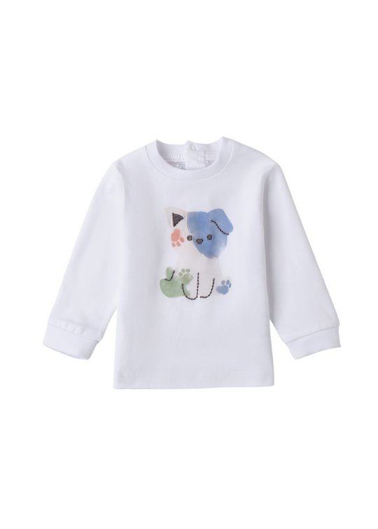 Bluza Alba cu Maneca Lunga cu Imprimeu Catel 3.B615/00 Minibanda