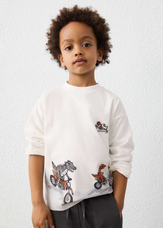 Bluza Crem cu Imprimeu Dinozauri pentru Baieti 4011 – Mayoral