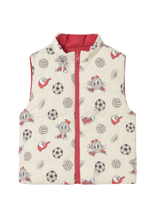 Vesta Reversibila din Fas Rosu cu Bej 1313 Mayoral