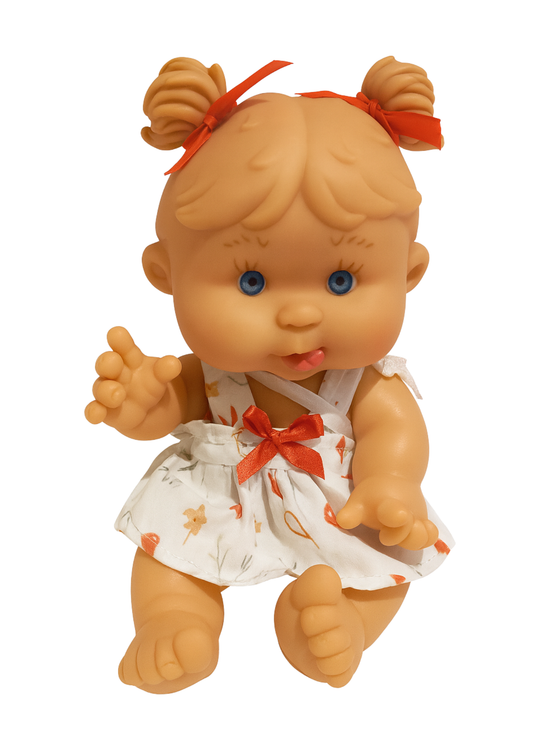 Papusa Parfumata Rochita Crem cu Imprimeu Forest - 21 cm - 0494 - Nines