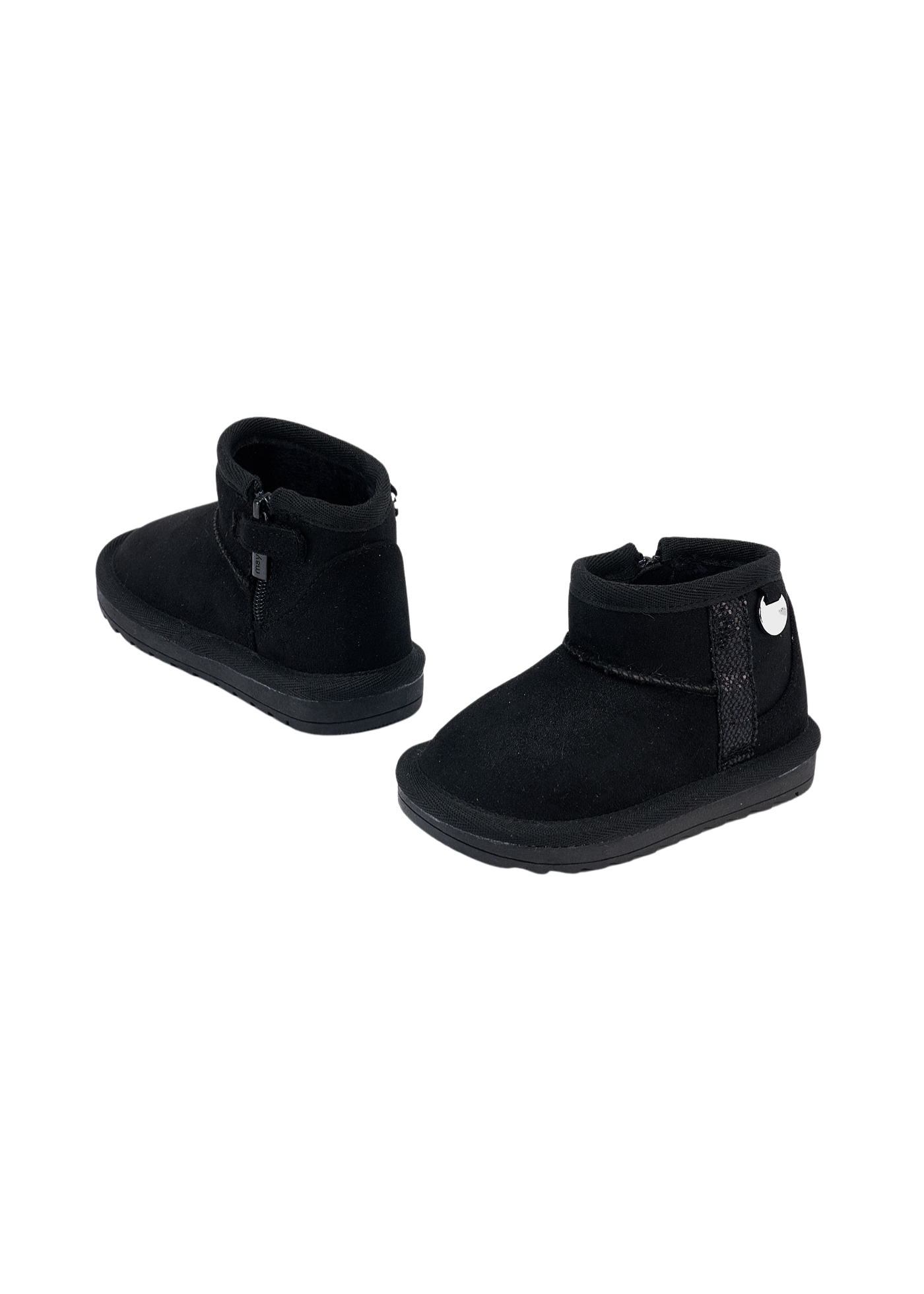 Cizme Scurte Negre Piele Intoarsa cu Blana 42577 Mayoral