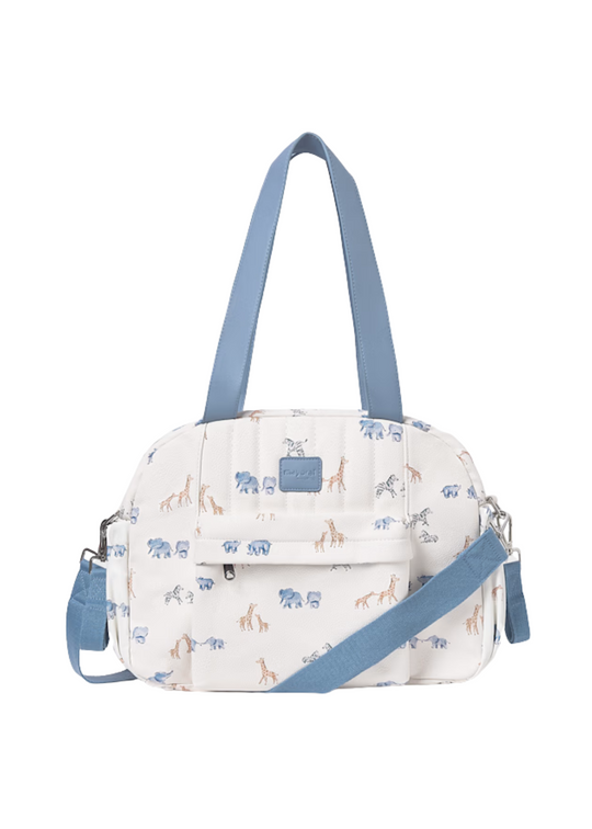 Geanta Maternitate medie Crem cu Imprimeu Albastru 19968 Mayoral