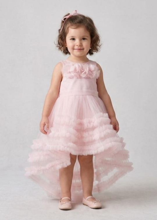 Pink Ceremony Dress with Tulle and Train 3421 Mon Princess