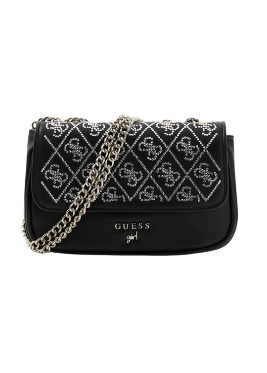 Geanta Dreptunghiulara Neagra cu Strasuri J5RZ01 WG410 G012 Guess