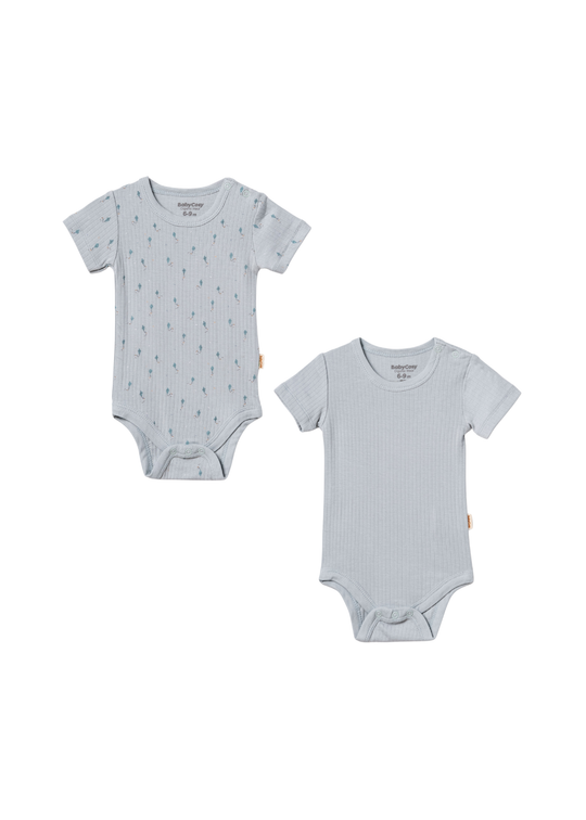 Set 2 Body Maneca Scurta Verde Menta cu Imprimeu Zmeu Micromodal CSYM31103 Baby Cosy