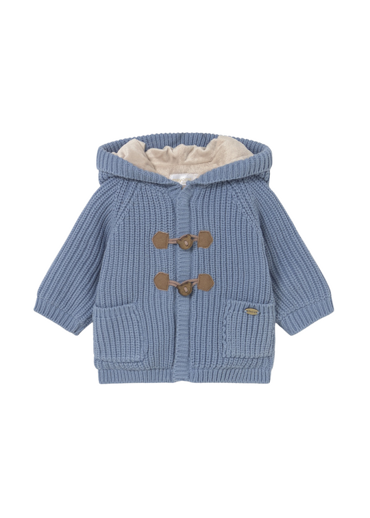 Cardigan Tricotat Albastru cu Gluga si Captuseala din Plus 2330 Mayoral