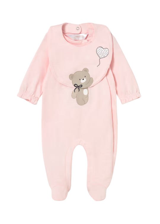 Set Salopeta Lunga Roz cu Urs si Baveta 1711 Mayoral