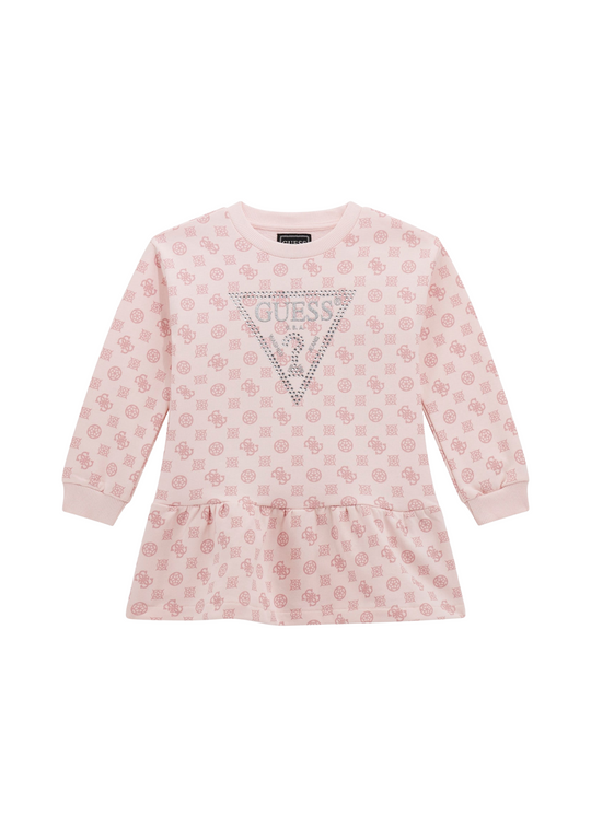 Rochie Roz cu Maneca Lunga cu Imprimeu Monograma K5BK18 KAD74 P62C Guess