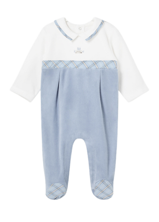 Long Blue Velor Jumpsuit with Collar 2791 col 27 Mayoral