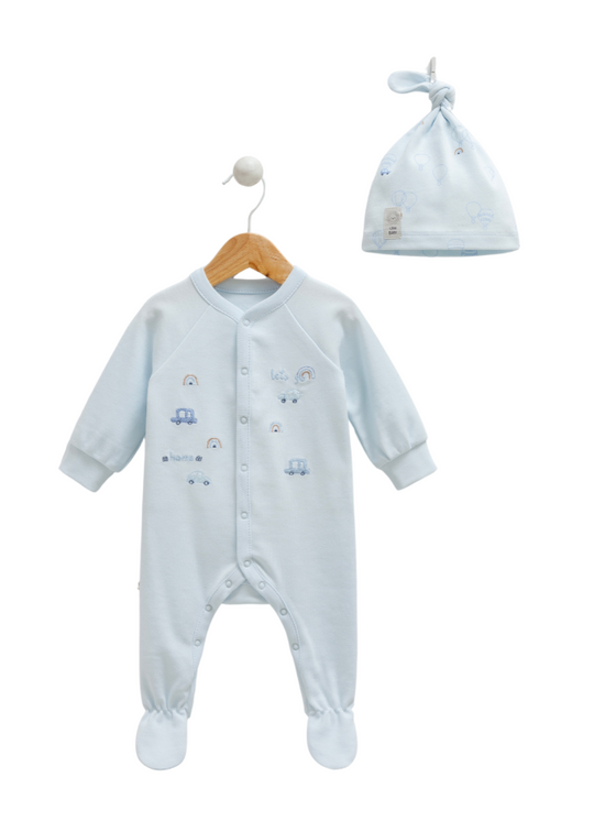 Blue Long Jumpsuit with Flying Cars Fes TE1195 Mell Sweet Baby