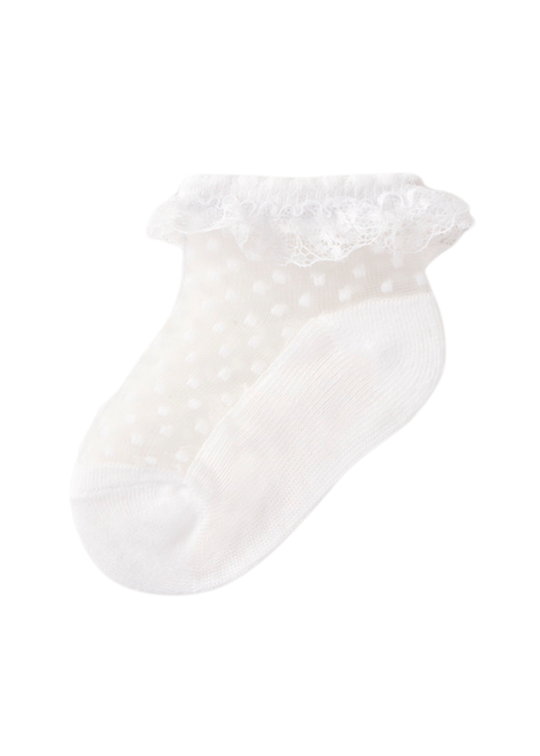 Sosete Scurte Albe din Tulle cu Buline 10139 Mayoral
