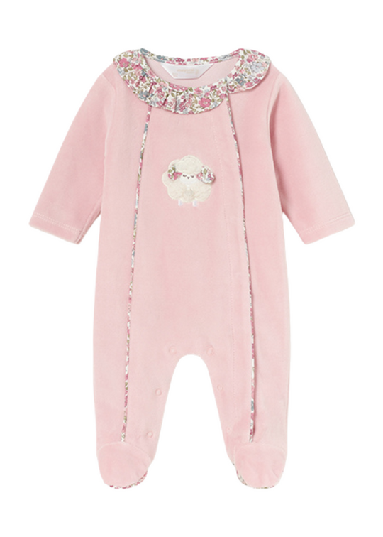 Long Pink Velor Jumpsuit with Sheepskin 2779 col 90 Mayoral