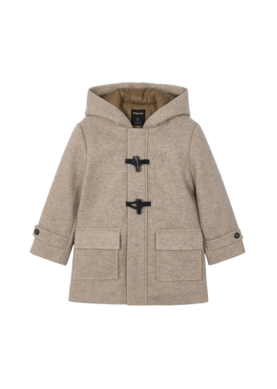 Beige Fabric Coat with Hood 4423 Mayoral