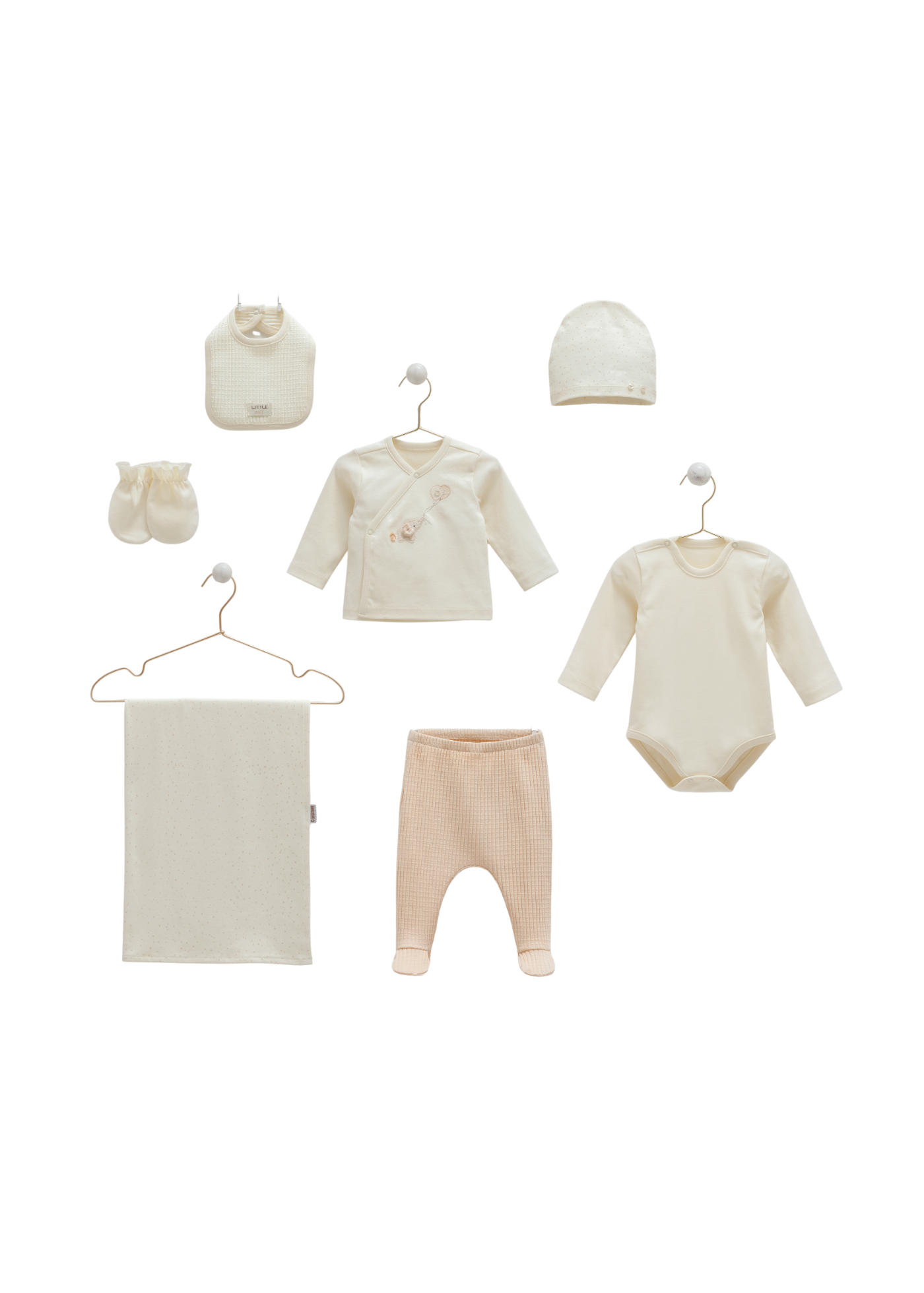 Set 7 Piese Maternitate Crem cu Elefant ZU1584 Mell Sweet Baby