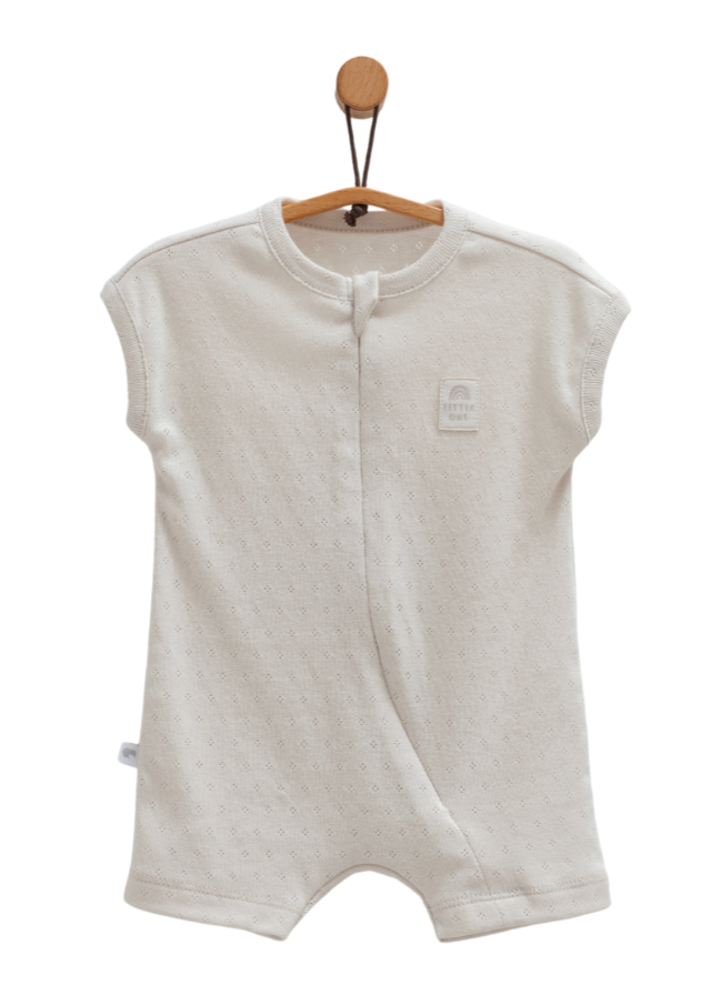 Salopeta Scurta Gri Bumbac Perforat cu Fermoar Move Boy TE1709 Mell Sweet Baby